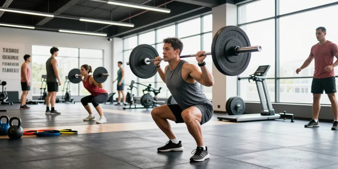 Anabolika Shop Deutschland – Athlet, der im modernen Fitnessstudio Krafttraining macht, präsentiert Fitnessgeräte und eine energiegeladene Umgebung.