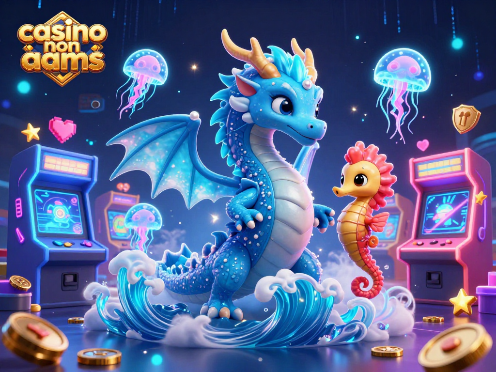 Vivi l'emozione del casino non AAMS con un drago d'acqua e una giostra di neon nel gioco.
