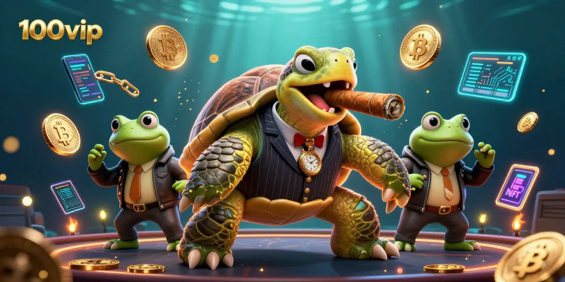 Engage with thrilling 100vip gaming atmosphere featuring vibrant casino elements and characters.