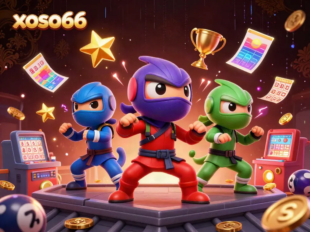 Experience the excitement of xoso66 with dynamic lottery action featuring chameleon ninjas.