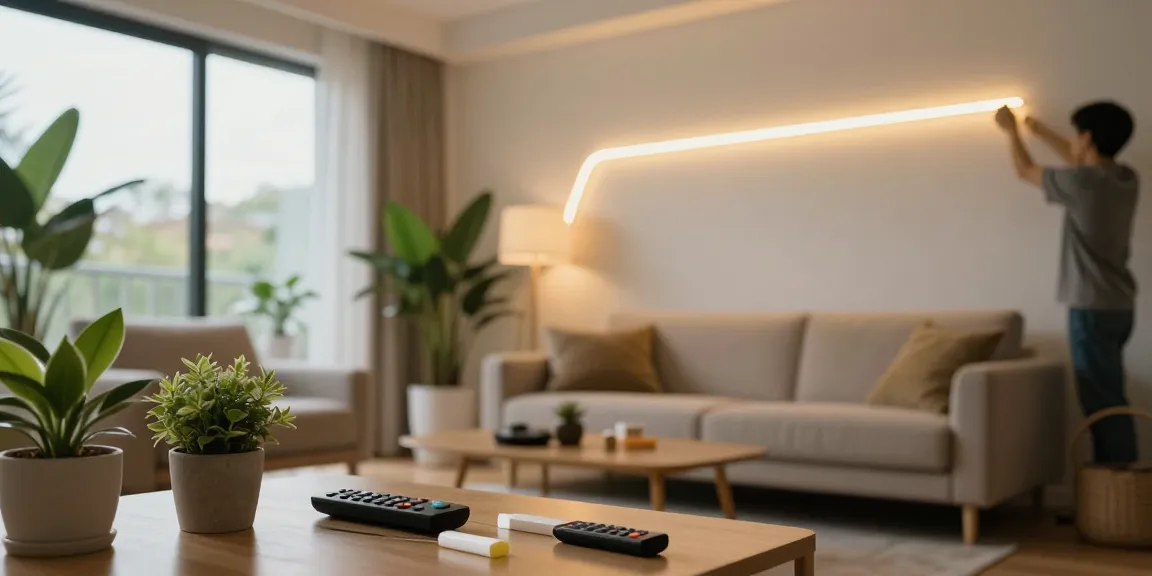 Aplica LED pentru ambientare modernă în living, design și confort.