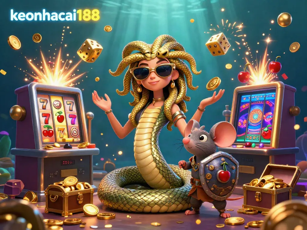 Engage with keonhacai188 and enjoy the thrilling atmosphere of a vibrant casino scene bursting with rewards.