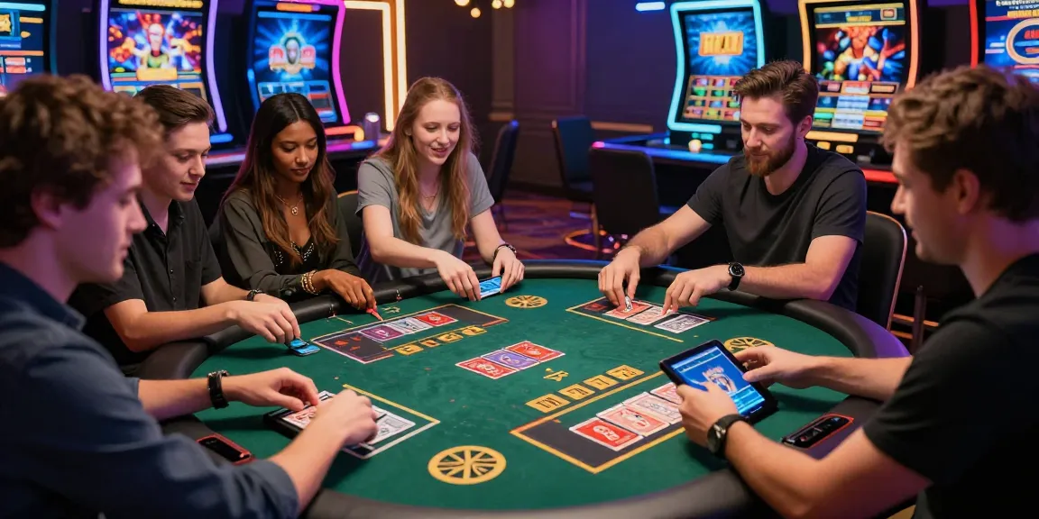 Players engaging in online gambling games at rikvip, showcasing lively gaming atmosphere and digital interface.