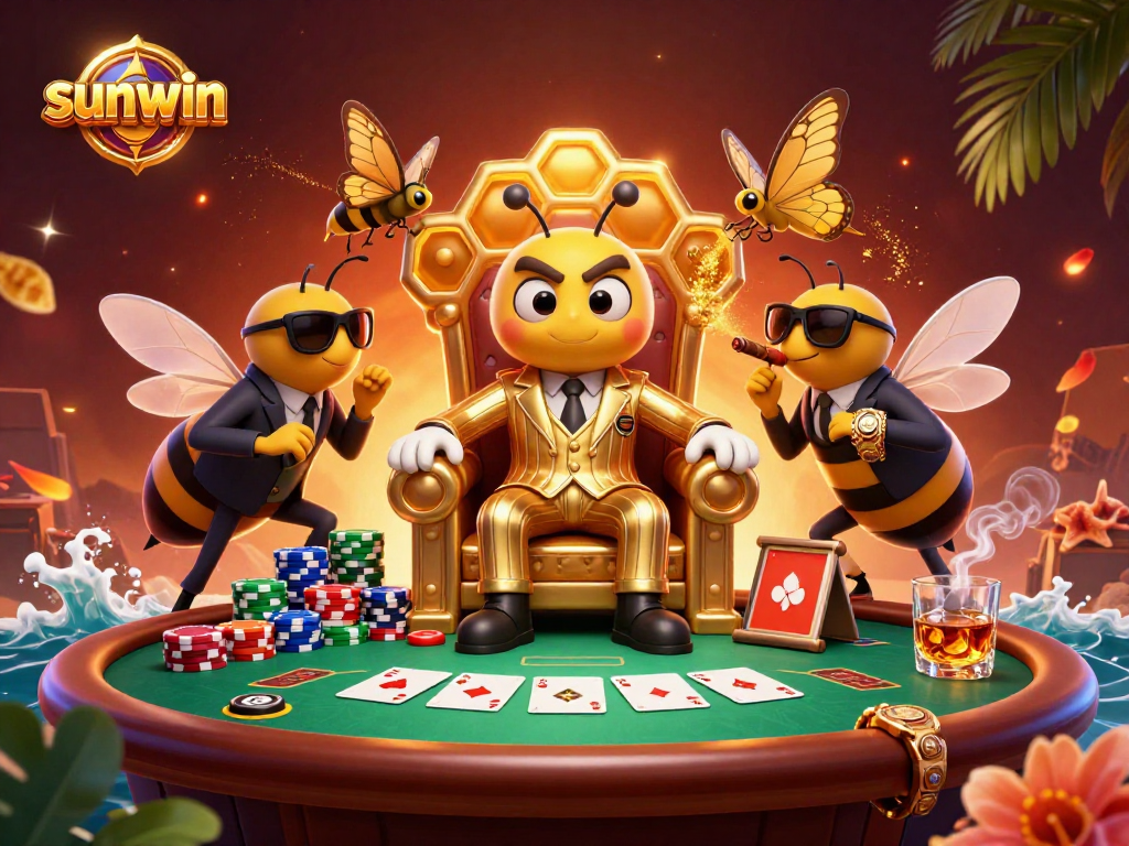 Join the sunwin bumblebee mob boss in a vibrant poker showdown filled with excitement and strategy.