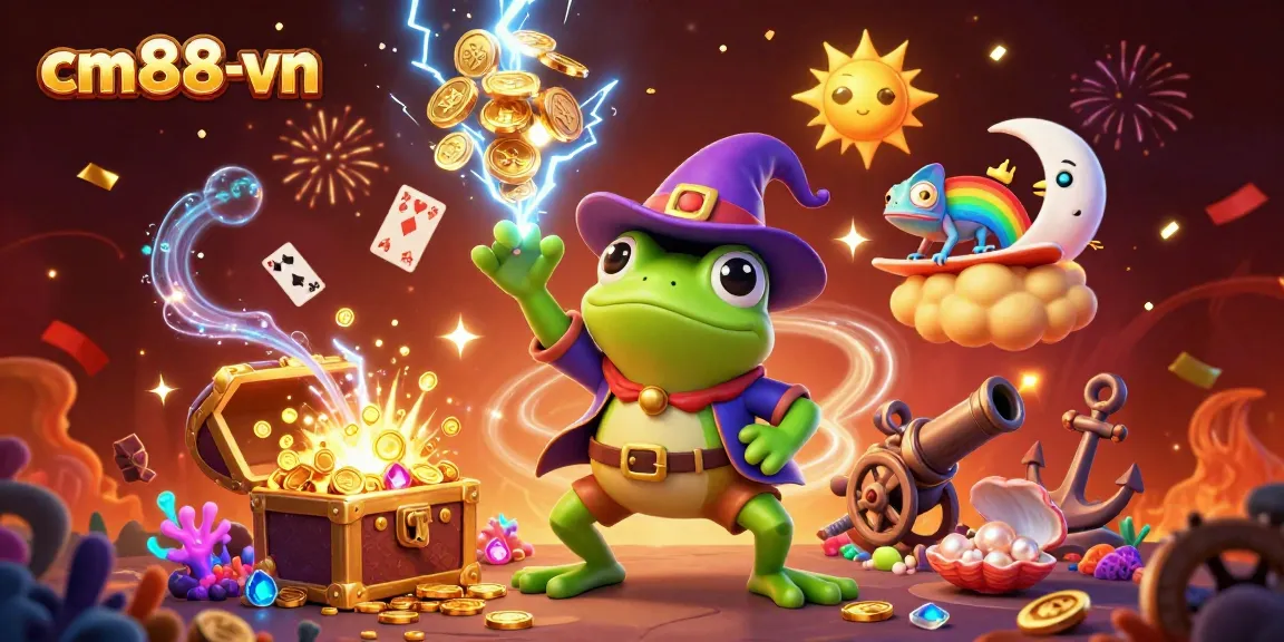 Experience the vibrant world of cm88-vn with a magical storm of coins and cartoon characters in action!