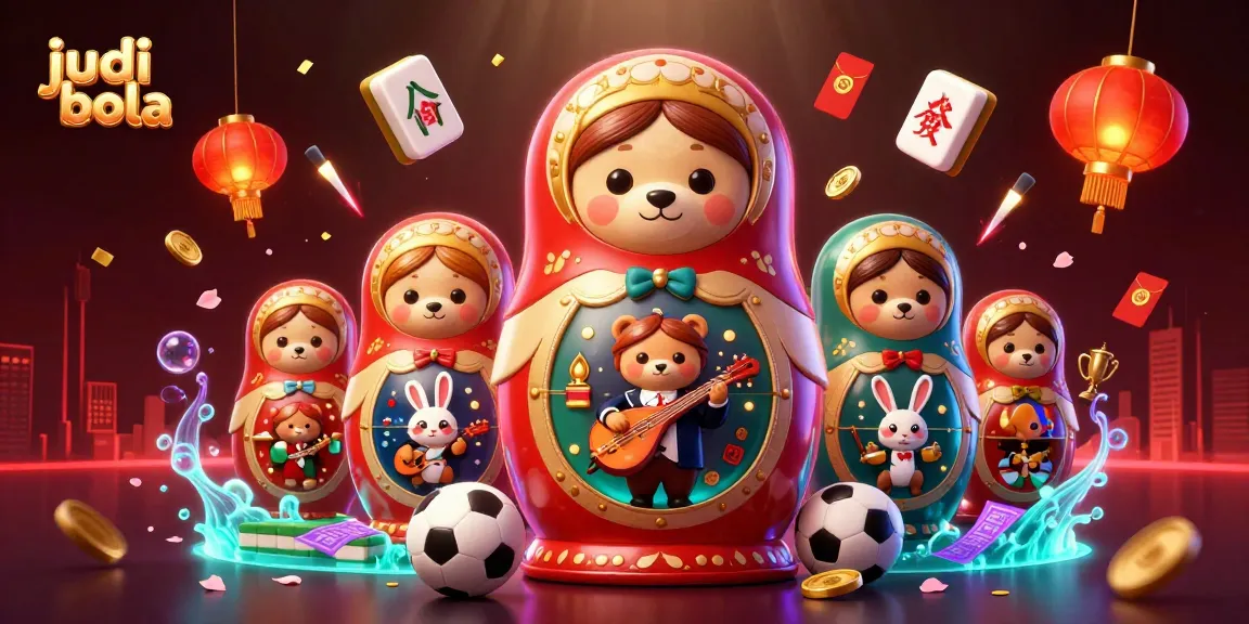 Engage in judi bola action with vibrant characters and elements celebrating sports betting.