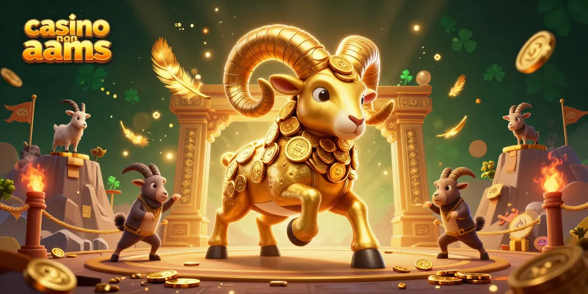 I giocatori nel casino non aams si sfidano mentre un grande ariete d'oro carica il cancello dorato.