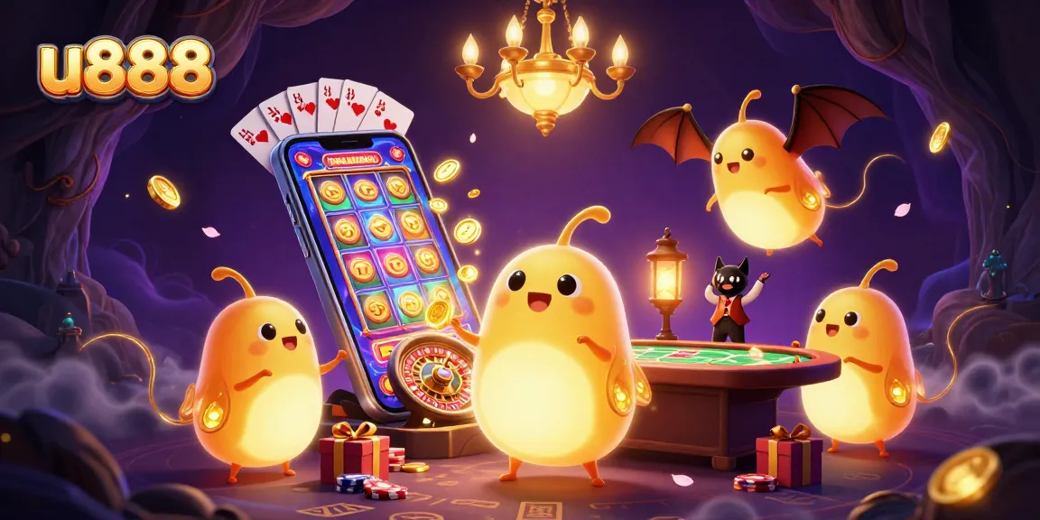 Experience the thrill of u888 casino with a dynamic glowworm scene featuring vibrant games and lights.