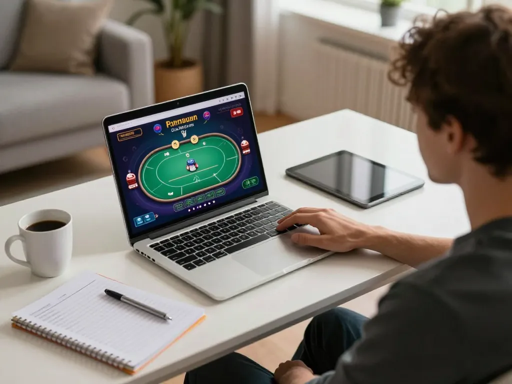 Engaging in strategic gameplay at RR88 online casino on laptop