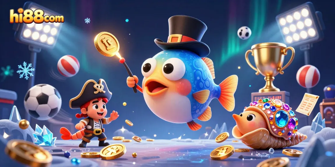 Engage with hi88com's vibrant deep-sea casino adventure featuring gold coins and lively casino elements.