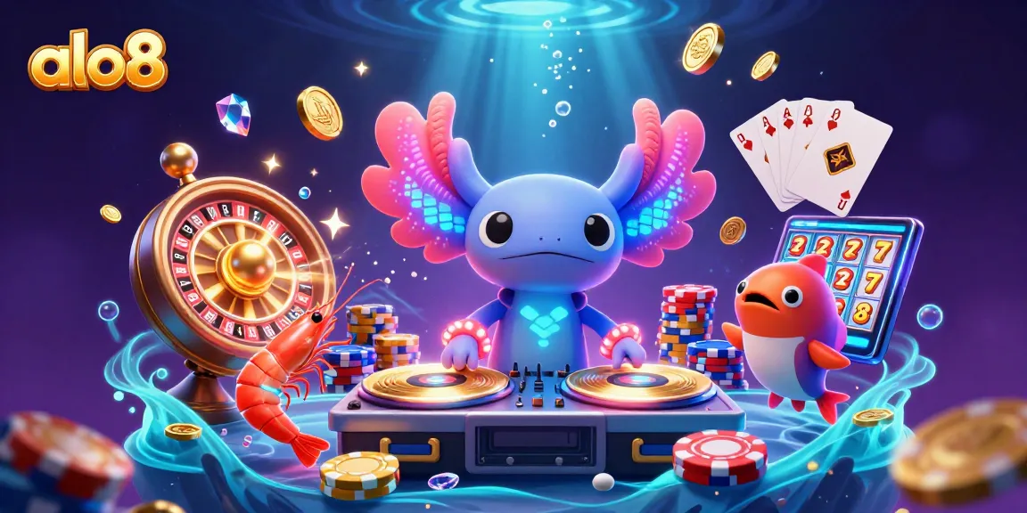 Capture exciting moments at alo8 with vibrant 3D casino scenes showcasing colorful characters and dynamic games.