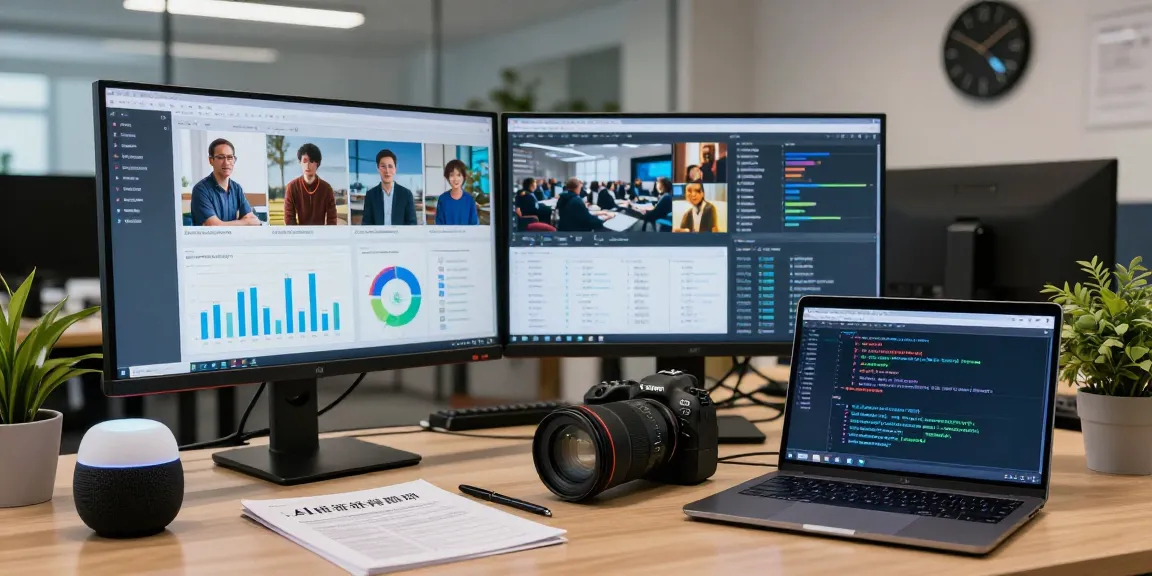 AI image detector analysis in a professional office setting