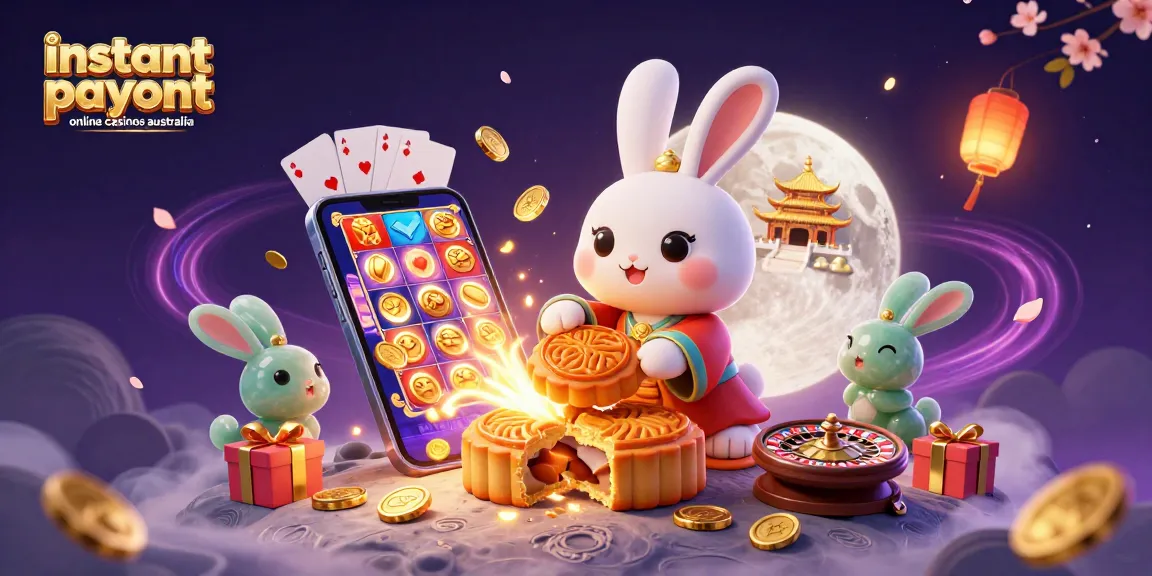 Experience instant payout online casinos Australia with exciting 3D casino-themed digital art featuring dynamic elements.