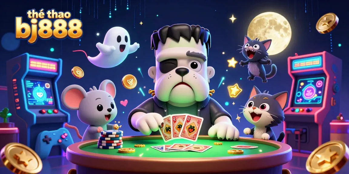 Engage in exciting betting at thể thao bj888 with vibrant characters and casino-themed elements.