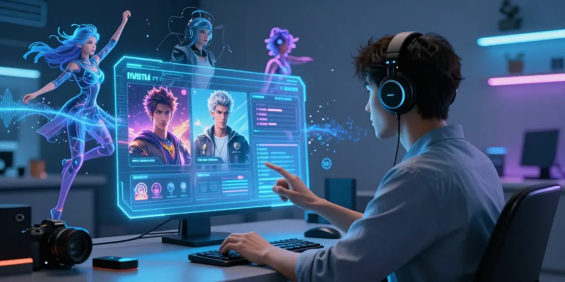Interactive holographic display of nsfw character ai showcasing vibrant customization options for immersive roleplay.