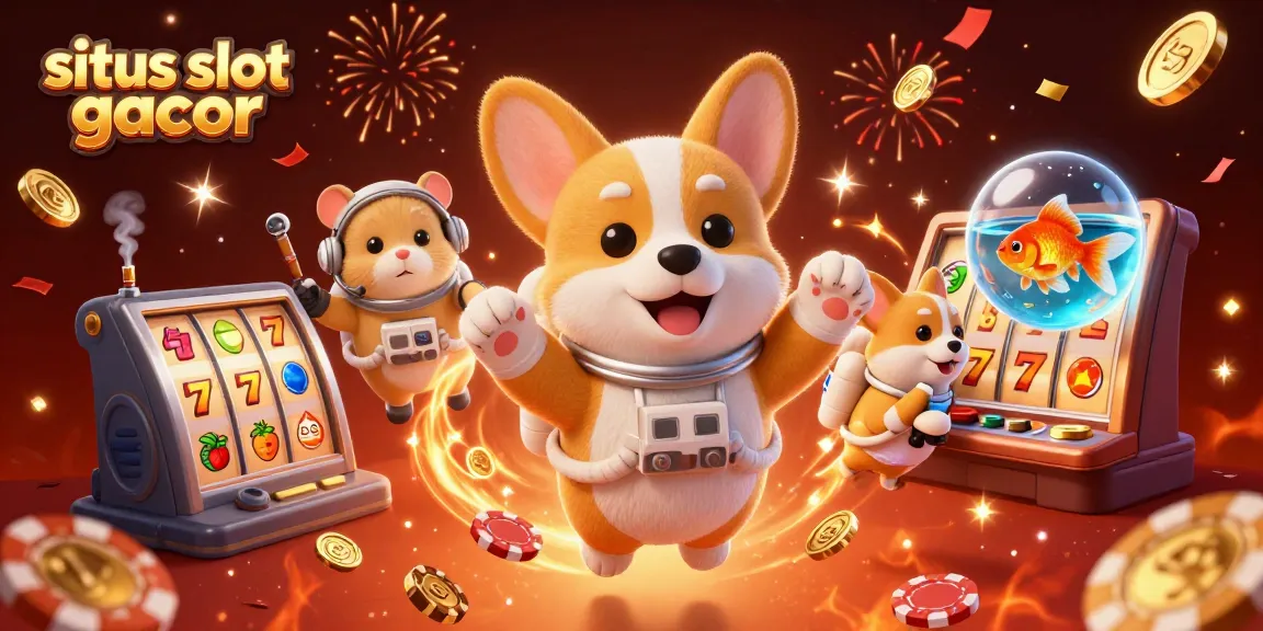 Experience exciting gameplay with situs slot gacor as a playful astronaut corgi explores a cosmic casino.