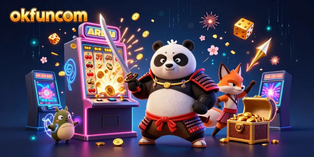Engage with spinning slot machines and win big at okfuncom's vibrant casino adventure.