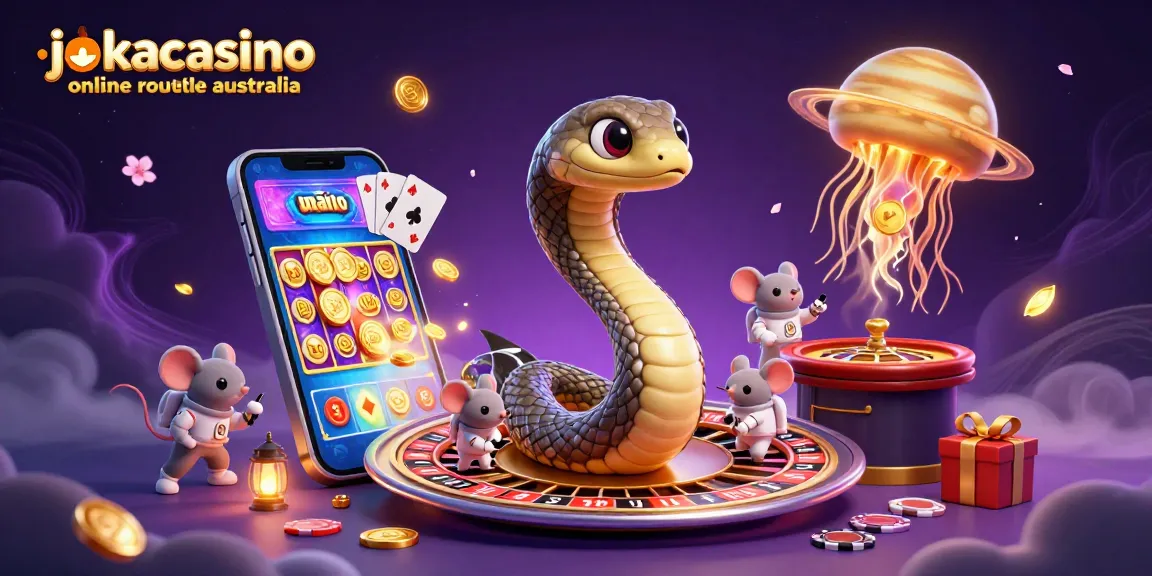 Experience exciting gameplay with jokacasino online roulette australia, featuring dynamic cosmic characters and elements.