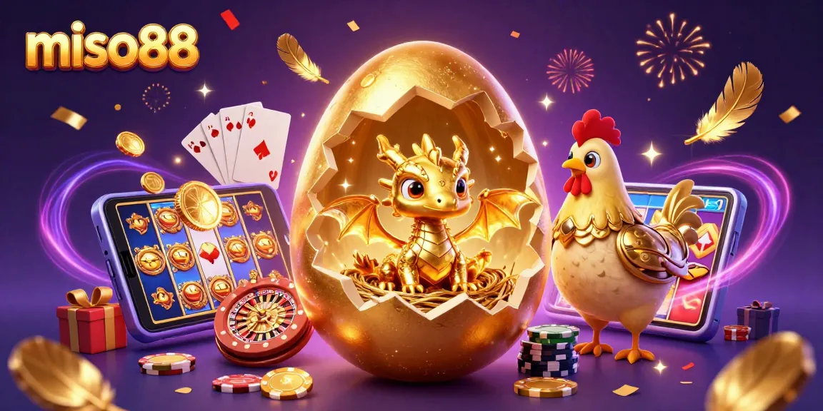 Experience thrilling gameplay with miso88 through a magical 3D casino world featuring golden elements and vivid games.