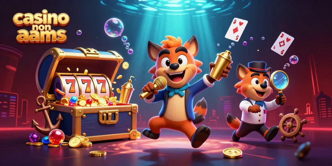 Giocatori divertenti in un casino non AAMS, con spettacoli e giochi di slot colorati.