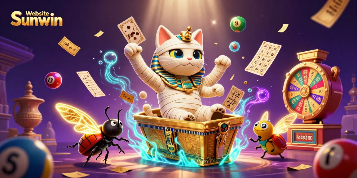 Website Sunwin showcases an exciting scene with vibrant casino elements and characters.