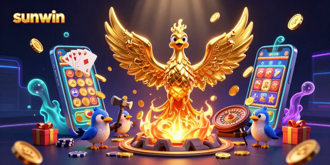 sunwin captivates with a golden phoenix among casino games, showcasing excitement and fortune