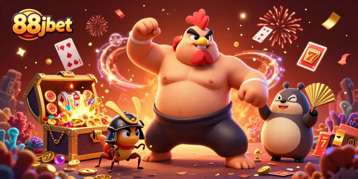 Experience thrilling fun at 88jbet with a powerful sumo rooster and dynamic gaming elements.