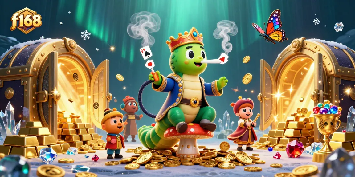 Experience the excitement of f168 with a vibrant 3D illustration of a hookah-master in a casino setting.