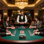 Engaging scene of Đăng Ký NET88 with players immersed in a dynamic blackjack game