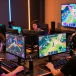 Exciting gaming atmosphere at HITCLUB showing players engaged in competitive online gambling.