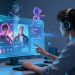 Interactive holographic display of nsfw character ai showcasing vibrant customization options for immersive roleplay.