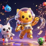 Experience the thrills of one88 with animated lottery action amidst cosmic fun.