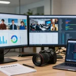 AI image detector analysis in a professional office setting