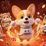 Experience exciting gameplay with situs slot gacor as a playful astronaut corgi explores a cosmic casino.