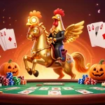 Experience thrilling action at net88 with a vibrant casino scene showcasing a golden rooster and poker elements.