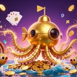 Experience thrilling gameplay at jw88 com with a golden kraken submarine among dazzling casino elements.