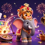Experience thrilling wins with slot777 in this vibrant, dynamic casino illustration featuring exciting gameplay.