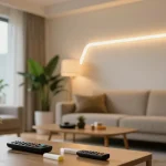 Aplica LED pentru ambientare modernă în living, design și confort.