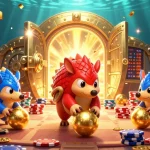 Play exciting games at 33winvn, with vibrant pangolins and rich casino elements creating a thrilling atmosphere.